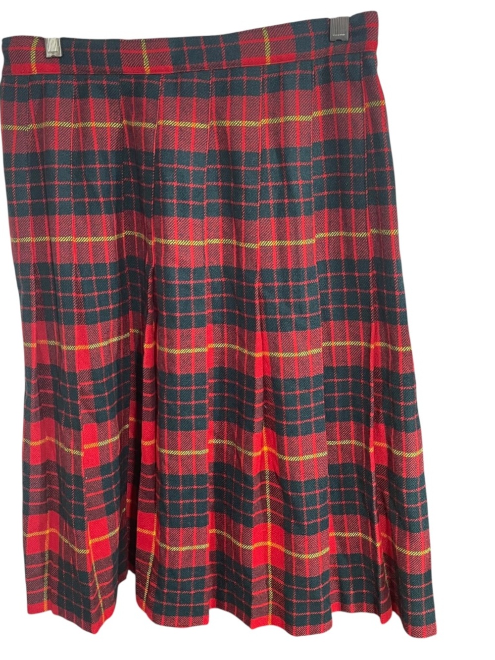 Plaid Vintage Midi Pleated Skirt